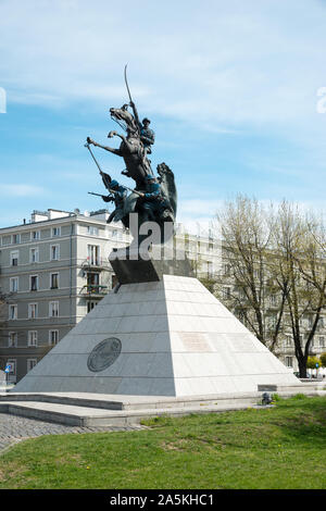 La batramie de 'Blue Army' Monument de la place Grunwald, Varsovie, Pologne Banque D'Images