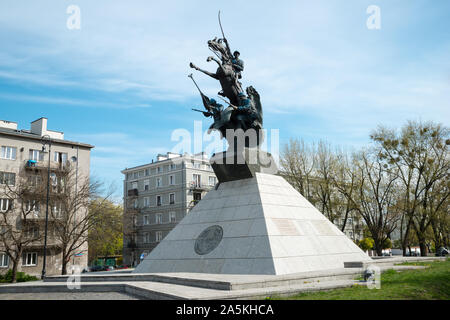 La batramie de 'Blue Army' Monument de la place Grunwald, Varsovie, Pologne Banque D'Images