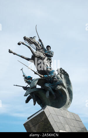 La batramie de 'Blue Army' Monument de la place Grunwald, Varsovie, Pologne Banque D'Images