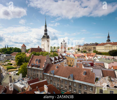 Vue de l'hôtel de ville de Tallinn, Estonie Tour Banque D'Images