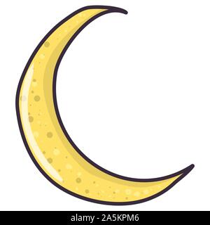 Illustration du croissant de lune dans l'icône de style abstrait. L'Astrologie, l'astronomie, les étoiles. Vector illustration lumineuse. Illustration de Vecteur