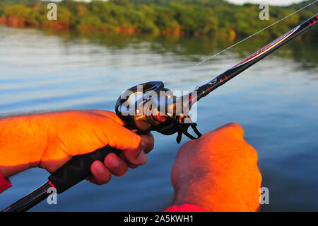 Bobines de filature et de lancer lourd et tiges obtenir un entraînement sur le Mexique fort basse. Banque D'Images