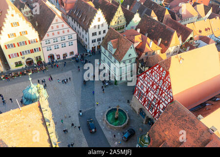 Le centre ville de Rothenburg ob der Tauber, Allemagne Banque D'Images