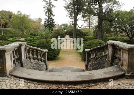 Lisbonne, Portugal- 28 décembre 2017, l'art topiaire:jardin dans le jardin botanique de Ajuda en hiver à Lisbonne, Portugal Banque D'Images