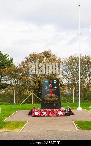 11 octobre 2019 Le Jardin du souvenir et mémorial aux sections locales de Portavogie en Irlande du Nord qui sont morts pour la défense de la couronne dans les guerres de Banque D'Images