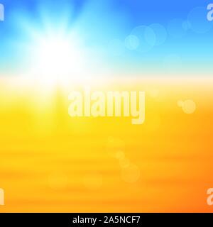 Avec l'arrière-plan sur le sable soleil brillant Illustration de Vecteur