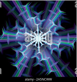 Flocon de neige de Noël signe avec aberrations Illustration de Vecteur