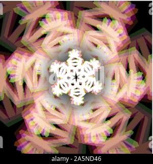 Flocon de neige de Noël signe avec aberrations Illustration de Vecteur