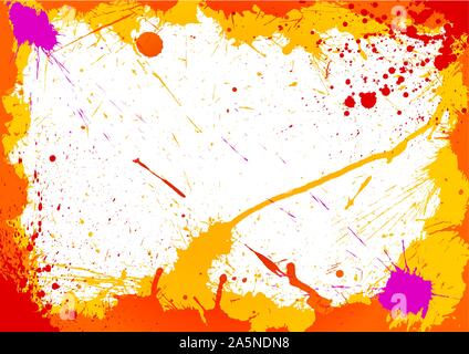 Cadre coloré fait d'encre blots Illustration de Vecteur