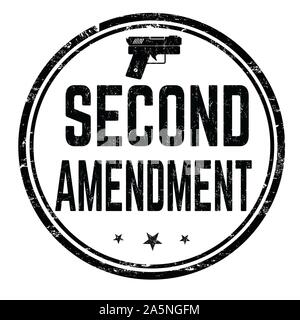 Deuxième amendement signer ou apposer sur fond blanc, vector illustration Illustration de Vecteur