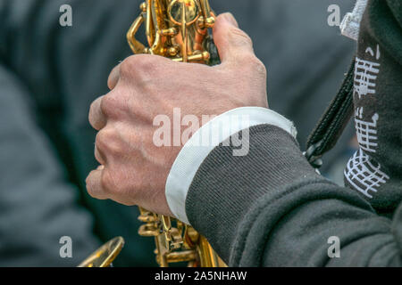 Close Up d'un saxophone à Amsterdam aux Pays-Bas 2019 Banque D'Images
