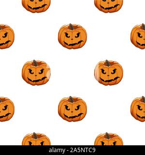 Illustration sur le thème grand motif coloré Halloween, citrouille orange transparent. Une collection est constituée de la citrouille, à l'accessoire Hallowee Illustration de Vecteur