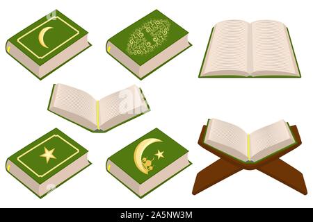 Illustration sur le thème défini différents types de livres, prière de fête vacances Ramadan. Réserve est constituée de prière religieuse collection Ramadan Illustration de Vecteur