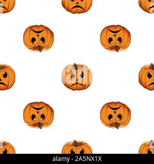 Illustration sur le thème grand motif coloré Halloween, citrouille orange transparent. Une collection est constituée de la citrouille, à l'accessoire Hallowee Illustration de Vecteur