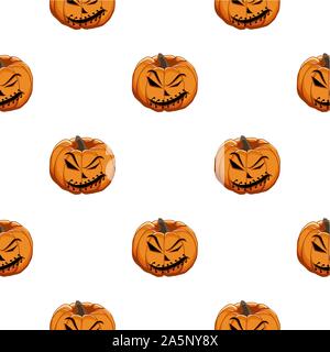 Illustration sur le thème grand motif coloré Halloween, citrouille orange transparent. Une collection est constituée de la citrouille, à l'accessoire Hallowee Illustration de Vecteur