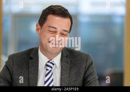 Suhl, Allemagne. 09Th Oct, 2019. Mike Mohring (CDU), président de la CDU de Thuringe, chef de faction dans le parlement de l'état et le premier candidat de son parti dans une interview sur 09.10.2019. Crédit : Michael Reichel/dpa-Zentralbild/ZB/dpa/Alamy Live News Banque D'Images