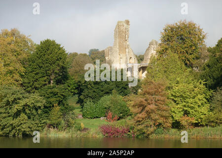 12ème siècle ancien château de Sherborne Loué par Sir Walter Yves Banque D'Images