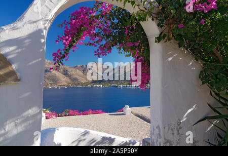 Livadia, Tilos, îles du Dodécanèse, Egée du Sud, la Grèce. Banque D'Images