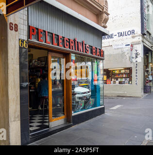 Établissement emblématique Pelligrini's Bar et restaurant sur Bourke Street Melbourne Victoria en Australie. Banque D'Images