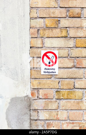 Aucun signe de fumer sur le mur Banque D'Images