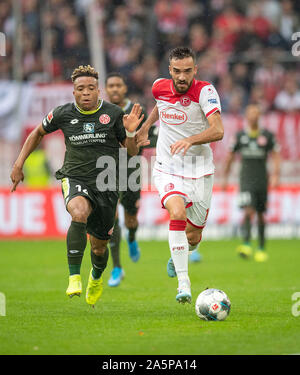 Kenan KARAMAN r. (D) dans un duel contre Pierre KUNDE (MZ), action, les duels, le Soccer 1. Bundesliga, 8.journée, Fortuna Düsseldorf (Allemagne) - FSV FSV FSV Mainz 05 (MZ) 1 : 0, le 19.10.2019 à Düsseldorf / Allemagne. ¬ | conditions dans le monde entier Banque D'Images