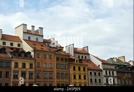 Vieille ville de Varsovie, maisons colorées. Banque D'Images