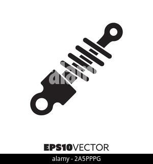 Amortisseur voiture icône noire solide. Glyph symbole de pièces d'auto et châssis. Télévision automobile vector illustration. Illustration de Vecteur
