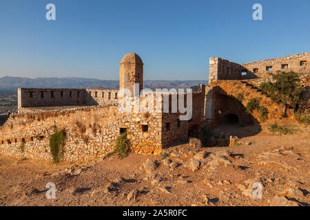 Guérite au château de Palamidi. Nauplie, Grèce Banque D'Images