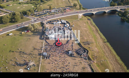 Vue aérienne de la ville de Jelgava Lettonie Zemgale drone vue supérieure Banque D'Images