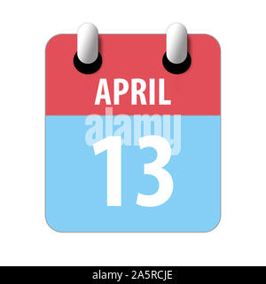 13 avril. Jour 13 du mois, l'icône de calendrier simple sur fond blanc. La planification. La gestion du temps. Ensemble d'icônes de calendrier pour la conception web, le mois du printemps. Banque D'Images