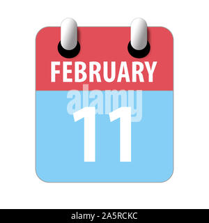 11 février. Jour 11 du mois, l'icône de calendrier simple sur fond blanc. La planification. La gestion du temps. Ensemble d'icônes de calendrier pour la conception web. hiver mont Banque D'Images