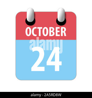 Le 24 octobre dernier. Jour 24 du mois, l'icône de calendrier simple sur fond blanc. La planification. La gestion du temps. Ensemble d'icônes de calendrier pour les mois d'automne. web design Banque D'Images
