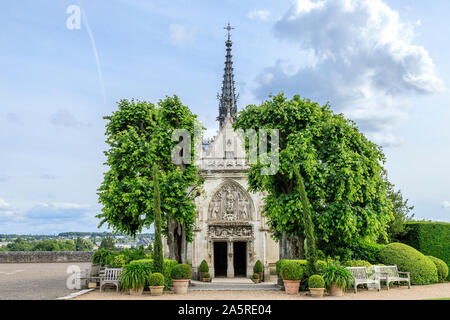 France, Indre et Loire, Vallée de la Loire classée au Patrimoine Mondial de l'UNESCO, Amboise, Amboise château royal, chapelle Saint Hubert Banque D'Images