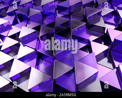 Résumé fond formé à partir de triangles violets. 3D illustration. Banque D'Images