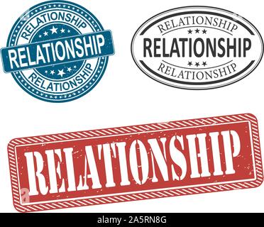Grunge relation vert ovale word joint en caoutchouc stamp sur fond blanc Illustration de Vecteur
