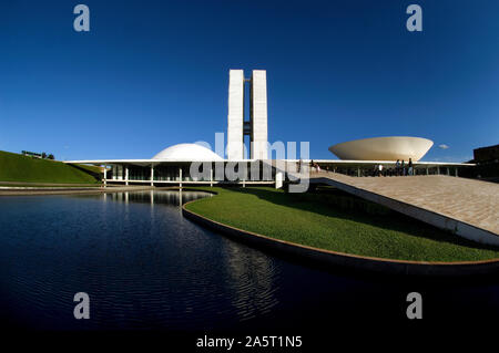 Congresso Nacional, Brasilia, DF, Brésil Banque D'Images