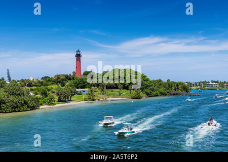 Jupiter phare de jour d'été ensoleillé dans la région de West Palm Beach, Floride Banque D'Images