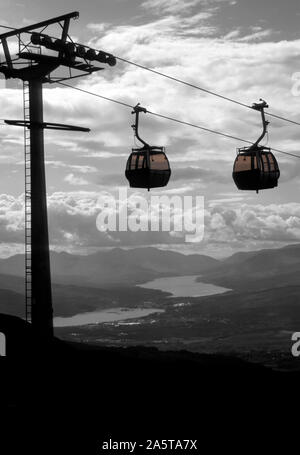 Mountain Gondola, Aonach Mor, Ben Nevis Range, Grampian Highland, dans les Highlands, Ecosse, Royaume-Uni Banque D'Images