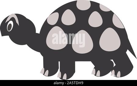 Silhouette noire d'une tortue. Vector illustration sur fond isolé. Illustration de Vecteur