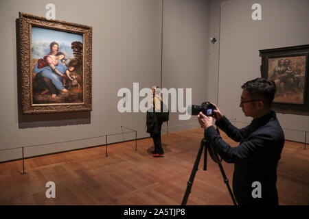 L'EXPOSITION LÉONARD DE VINCI DU LOUVRE PARIS Banque D'Images