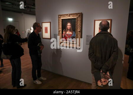 L'EXPOSITION LÉONARD DE VINCI DU LOUVRE PARIS Banque D'Images