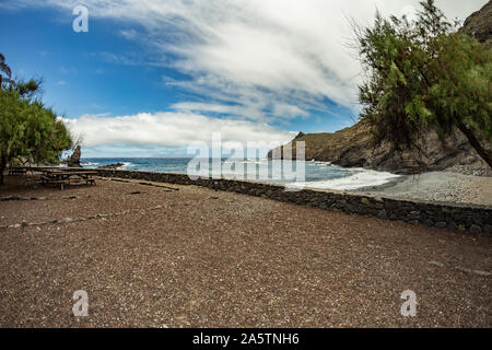 Caleta Playa de la partie nord-est de l'île de La Gomera. Lieu de vacances préféré des habitants de Hermigua et Santa Catalina ainsi que touris Banque D'Images