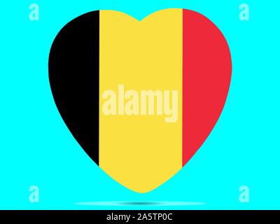 Belgique Drapeau en forme de coeur illustration vecteur EPS 10. Illustration de Vecteur