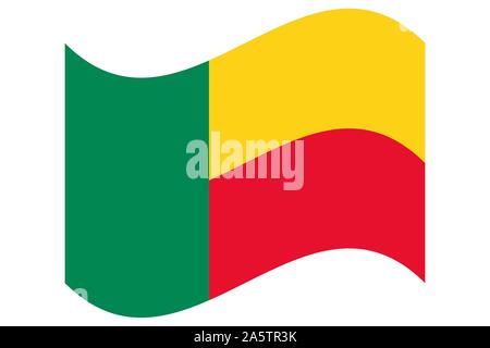 Drapeau de l'onde du Bénin Vector illustration EPS 10. Illustration de Vecteur