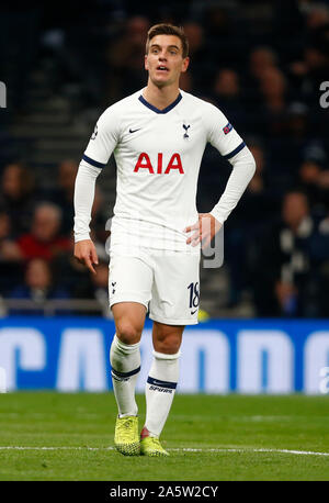 Londres, Royaume Uni Inited. 22 octobre, 2019. LONDON, Royaume-uni le 22 octobre. De Tottenham Hotspur Giovani Lo Celso au cours de l'UAFA Ligue de Champion Groupe B entre Tottenham Hotspur et l'étoile rouge de Belgrade à Tottenham Hotspur Stadium, Londres, Royaume-Uni le 22 octobre 2019 : Crédit photo Action Sport/Alamy Live News Banque D'Images