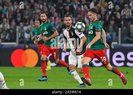 Aleksey Miranchuk (Lokomotiv Moscou) au cours de la Ligue des Champions, match de football entre la Juventus FC Lokomotiv Moscou et de Allianz Stadium sur Octobre 22, 2019 à Turin, Italie. Banque D'Images