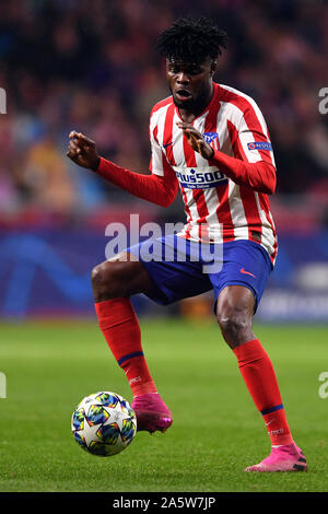 Madrid, Espagne. 22 octobre, 2019. Football : Ligue des Champions, l'Atlético Madrid - Bayer Leverkusen, Groupe, Groupe D, Journée 3 au stade Metropolitano de Wanda. Thomas de Madrid en action. Credit : Marius Becker/dpa/Alamy Live News Banque D'Images