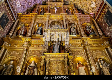 Musée de Santa Clara, l'église, détail du retable, Bogota, Colombie Banque D'Images