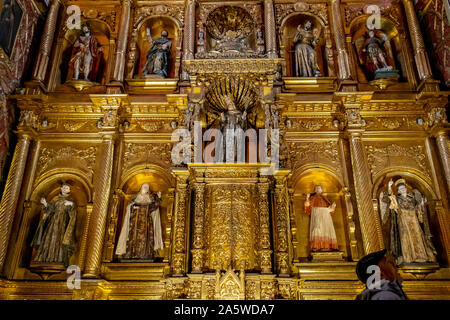 Musée de Santa Clara, l'église, détail du retable, Bogota, Colombie Banque D'Images