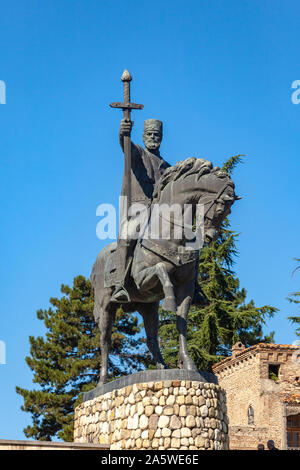 Statue du roi Erekle II (Héraclius) à Tbilisi, Géorgie. Roi de Kartl-Kakheti. Banque D'Images